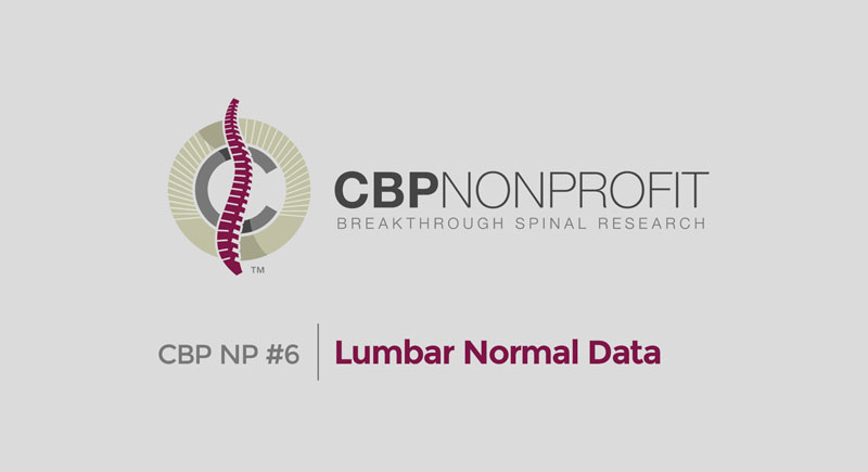 CBP NP #6: Lumbar Normal Data