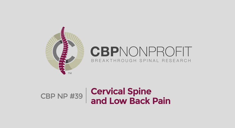 CBP NP #39: Cervical Spine and Low Back Pain